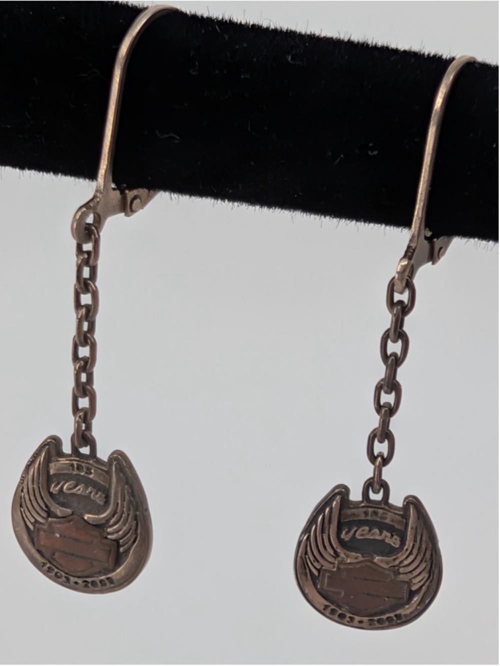 Harley Davidson MOD 925 Sterling Silver 105th Anniversary Earrings 1903-2008